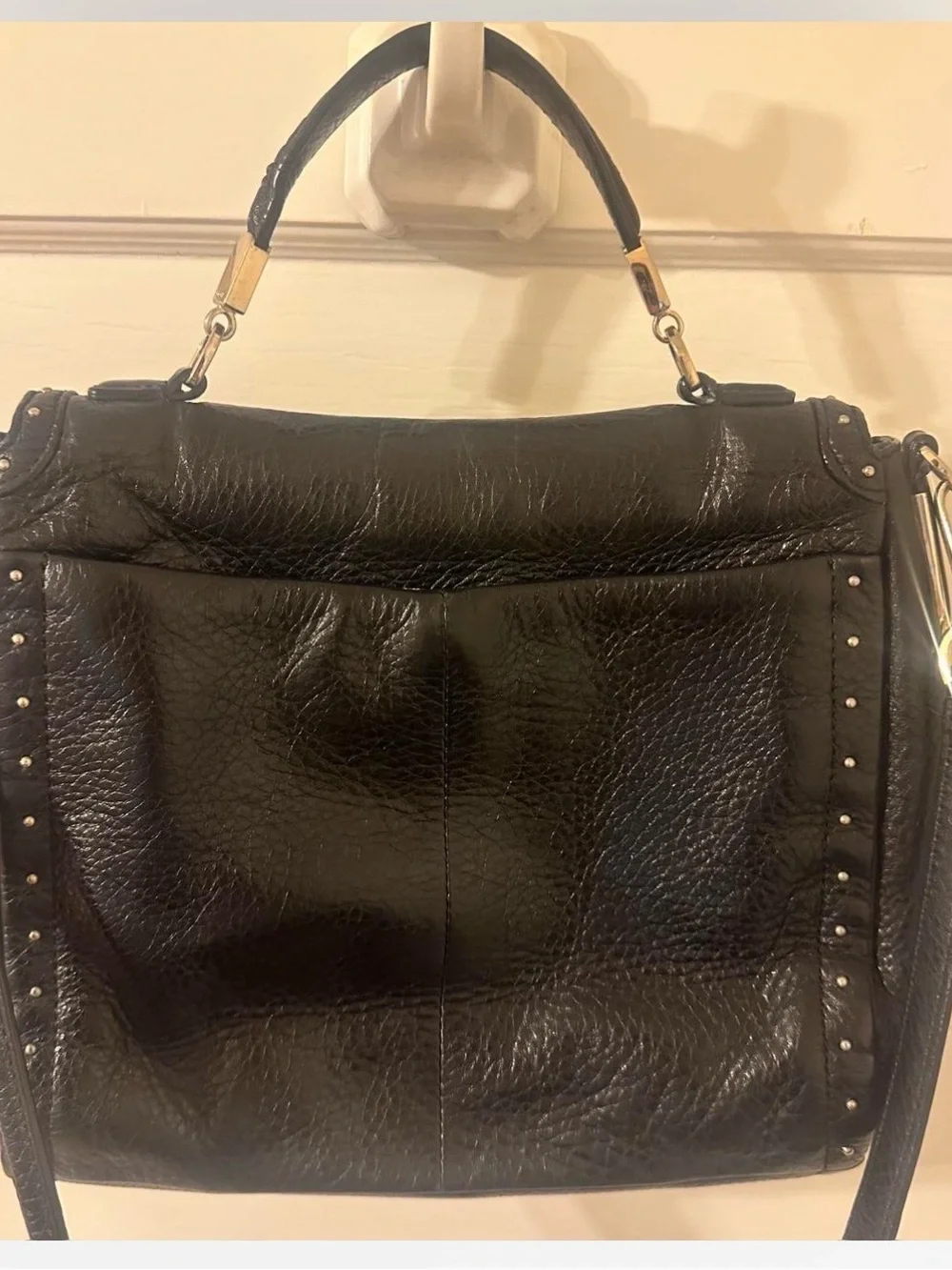 Coach Black Leather Shoulder Bag with Gold Hardware